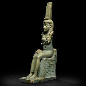 Very Large Egyptian Figure of Isis Seated on a Throne