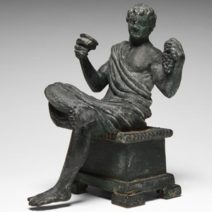 Post Medieval Bronze Statuette of a Roman Banqueteer