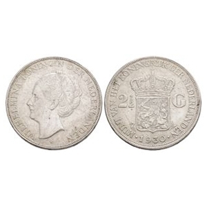 World Coins - Netherlands - 1930 - Silver 2 1/2 Guilders