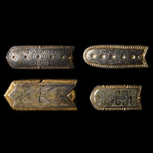 Viking Rus Silver-Gilt Sword Belt End Group