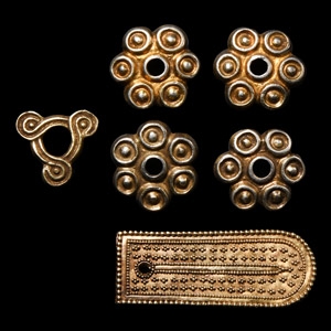 Avar-Byzantine Silver-Gilt Sword Belt Mount Group