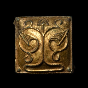 Viking Rus Gilt Brooch with Floral Motif