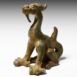 Chinese Han Style Bronze Dragon Weight