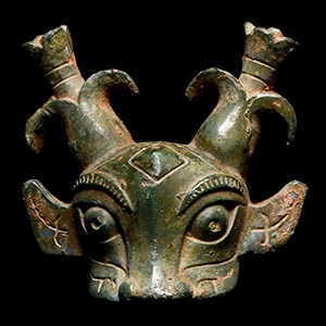 Chinese Han Style Bronze Animal Finial