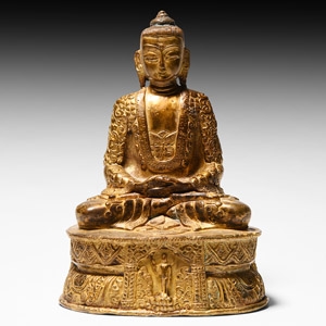 Sino-Tibetan Gilt Buddha Figure