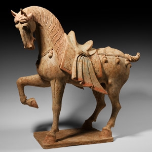 Large Chinese Tang Ceramic Prancing Horse