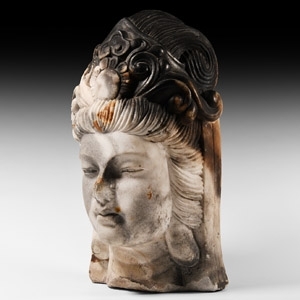 Chinese Diademed Marble Head