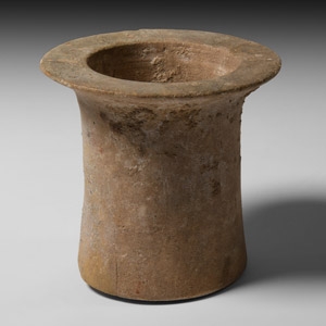Egyptian Cylindrical Alabaster Vessel