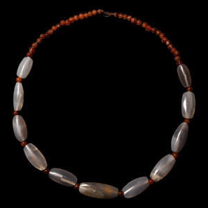 Western Asiatic Carnelian and Agate Bead String