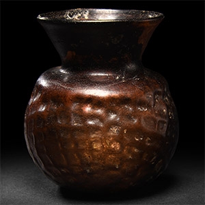 Mould-Blown Aubergine Glass Jar