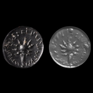 Western Asiatic Conical Seal with Symbol and Inscription