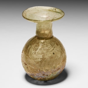 Roman Pale Green Mould Blown Glass Flask