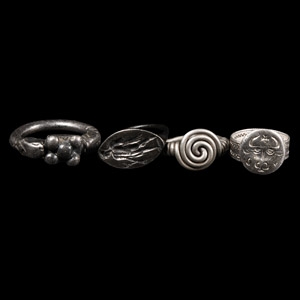 Greek and Other Style Silver Ring Group