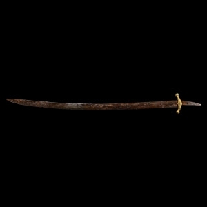 Khazar Iron Sabre with Gilt Bronze Cross Guard