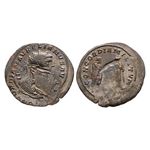 Ancient Roman Imperial Coins - Aurelian - Double-Struck and Flipped AE Antoninianus