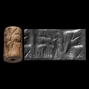 Sumerian Cylinder Seal with Banqueting Scene