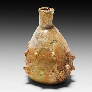 Roman Period Iridescent Glass Bottle with Pimples