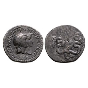Ancient Roman Imperatorial Coins - Mark Antony and Octavia - AR Cistophorus