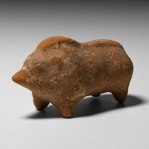 Greek Terracotta Boar Statuette
