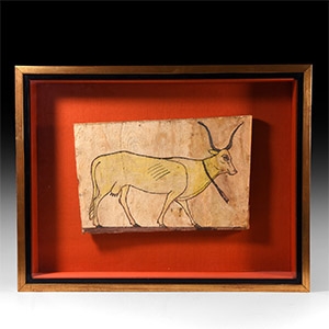Wooden Panel with Sacred Cow Hesat