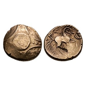 Celtic Iron Age Coins - Iceni - Freckenham Flower - Crescent Type Gold Stater