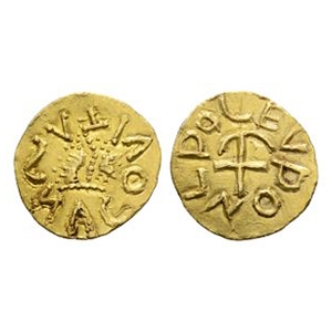 Anglo-Saxon Coins - Merovingian - National Phase - Tasnacum Gold Tremissis
