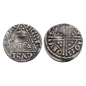British Medieval Coins - Ireland - Henry III - Dublin / Davi - Long Cross AR Penny