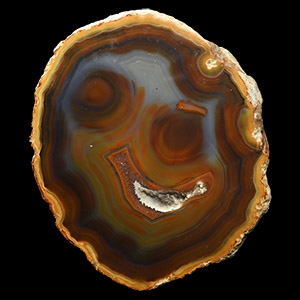 Natural History - Large Winking Smiley Face Cut and Polished Agate Display