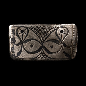 Medieval Silver and Niello Belt Mount