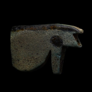 Large Egyptian Blue-Glazed Faience Wedjat Eye