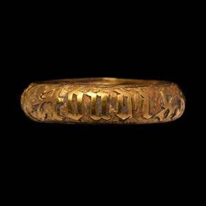 Medieval Gold Our Love Grows Ever Greater Decorated Posy Ring