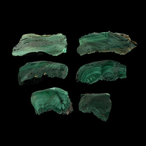 Natural History - Unpolished Cut Malachite Section Group
