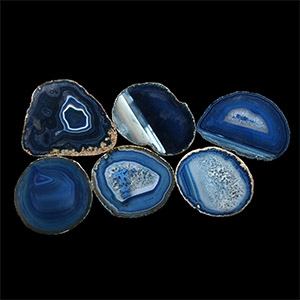 Natural History - Cut and Polished Agate Crystal Geode Slice Group