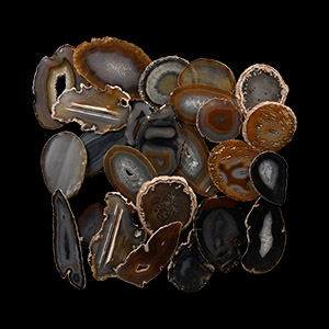 Natural History - Cut and Polished Agate Crystal Geode Slice Group