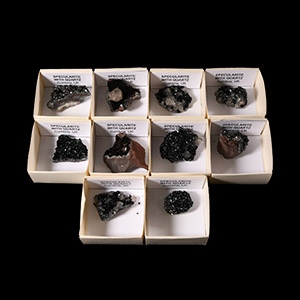 Natural History - British Specularite with Quartz Crystal Group