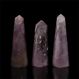 Natural History - Cut and Polished Amethyst Crystal Obelisk Group
