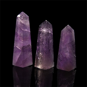 Natural History - Cut and Polished Amethyst Crystal Obelisk Group