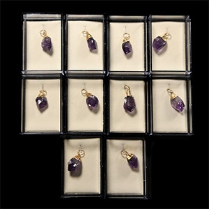 Natural History - Amethyst Crystal Pendant Group