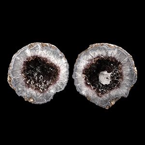 Natural History - Cut and Polished Agate Crystal Geode Pair