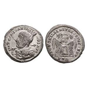 Ancient Roman Imperial Coins - Constantine I (the Great) - Two Victories Billon AR Argenteus