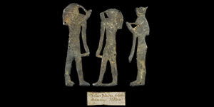 Egyptian Silver Family Gods Plaque Group
