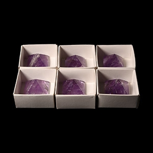 Natural History - Cut and Polished Amethyst Crystal Pyramid Group