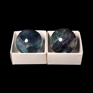 Natural History - Polished Fluorite Globe Pair