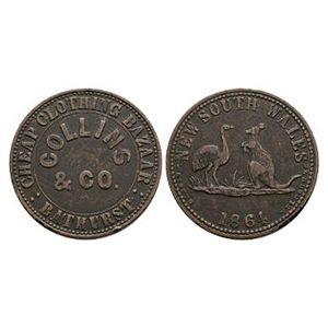 World Tokens - Australia - Collins - 1864 - Token Penny