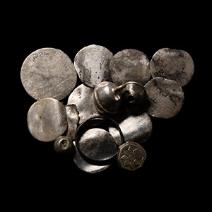 Post Medieval Love Token and Other Silver Artefact Group
