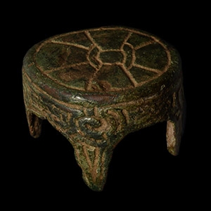 Anglo-Scandinavian Seax War Knife Pommel Cap with Interlaced Panels
