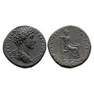 Ancient Roman Imperial Coins - Marcus Aurelius - Minerva AE Sestertius