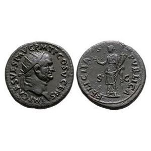 Ancient Roman Imperial Coins - Vespasian - Felicitas AE Dupondius