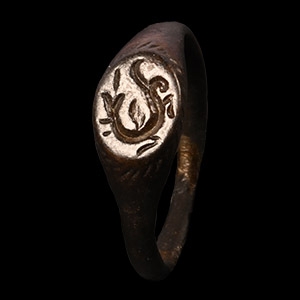 Medieval Ring with Beast Facing Back