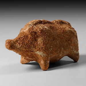 Greek Terracotta Boar Statuette